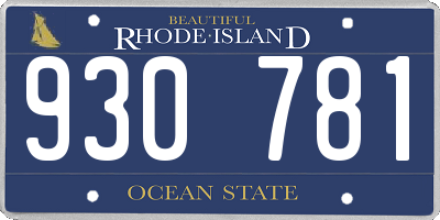 RI license plate 930781
