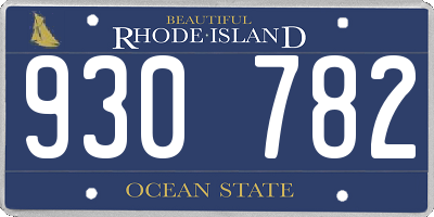 RI license plate 930782