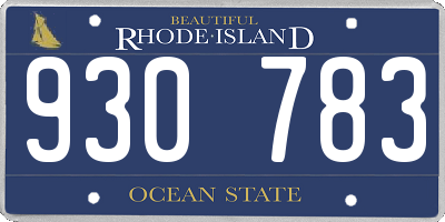 RI license plate 930783