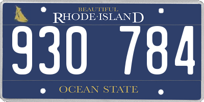 RI license plate 930784