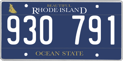 RI license plate 930791