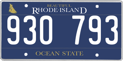 RI license plate 930793