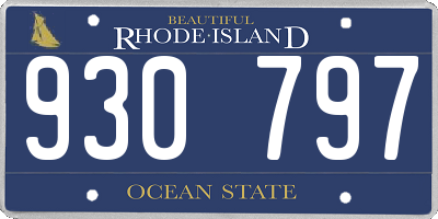 RI license plate 930797