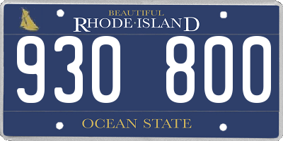 RI license plate 930800