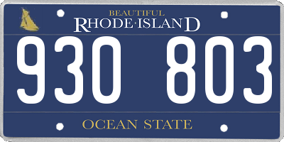 RI license plate 930803