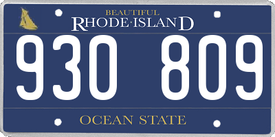 RI license plate 930809