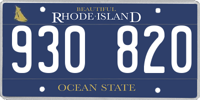 RI license plate 930820
