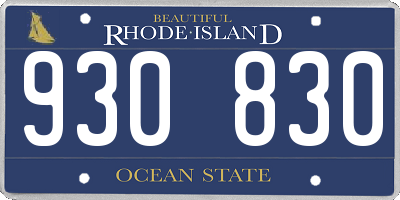 RI license plate 930830