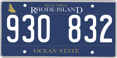 RI license plate 930832
