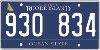 RI license plate 930834