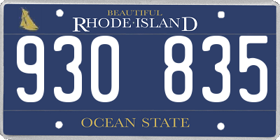 RI license plate 930835