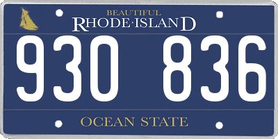 RI license plate 930836