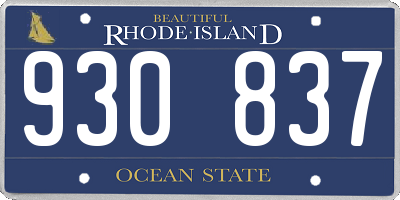 RI license plate 930837