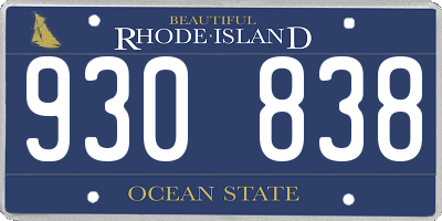 RI license plate 930838