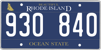 RI license plate 930840