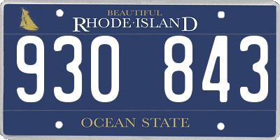RI license plate 930843