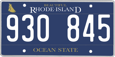 RI license plate 930845