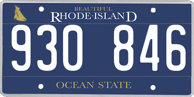 RI license plate 930846