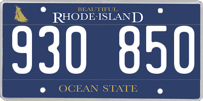 RI license plate 930850