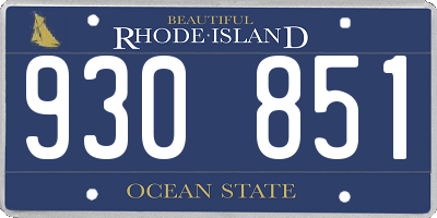 RI license plate 930851