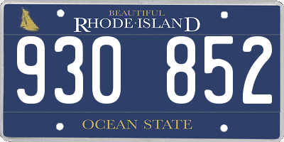 RI license plate 930852