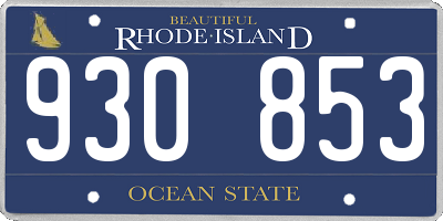 RI license plate 930853