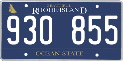 RI license plate 930855