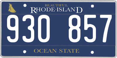 RI license plate 930857