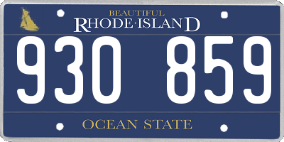 RI license plate 930859