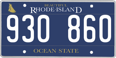 RI license plate 930860