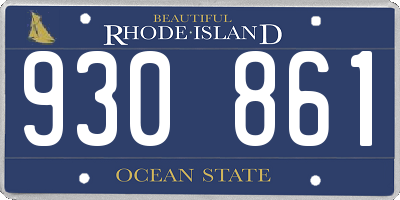 RI license plate 930861