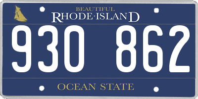 RI license plate 930862