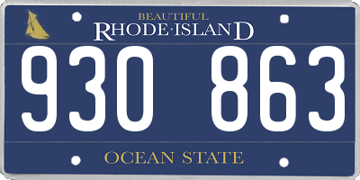 RI license plate 930863