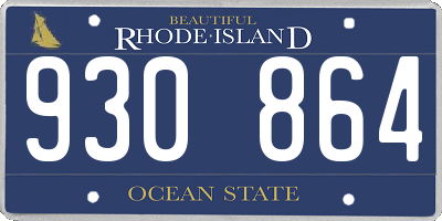 RI license plate 930864