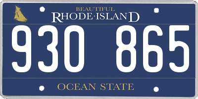 RI license plate 930865