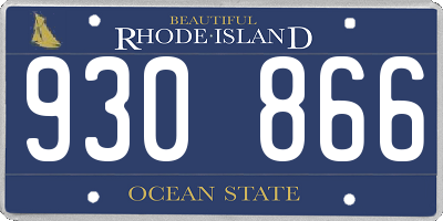 RI license plate 930866