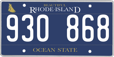 RI license plate 930868