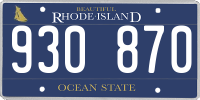 RI license plate 930870