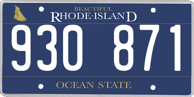 RI license plate 930871