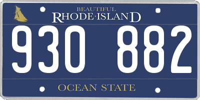 RI license plate 930882