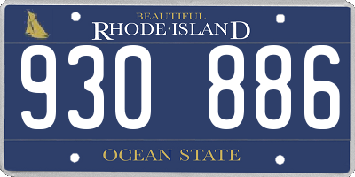RI license plate 930886