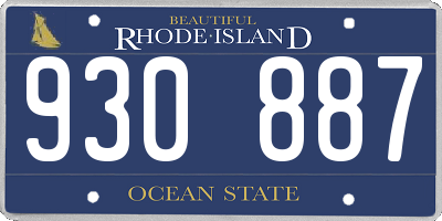 RI license plate 930887