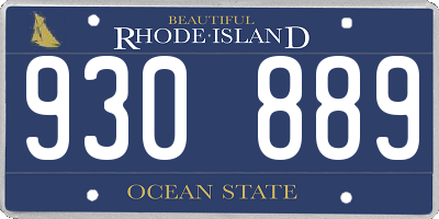 RI license plate 930889
