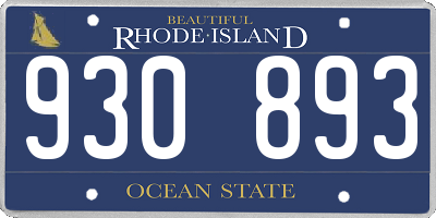 RI license plate 930893