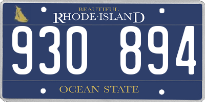 RI license plate 930894