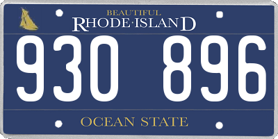 RI license plate 930896