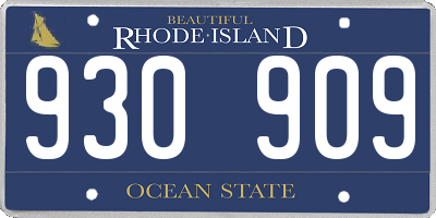 RI license plate 930909