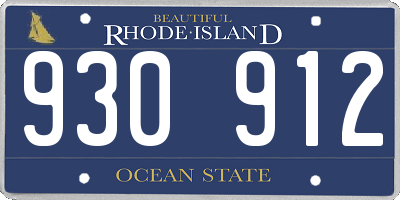 RI license plate 930912
