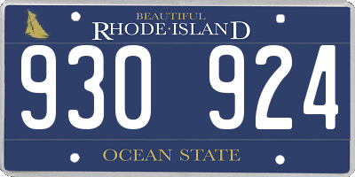 RI license plate 930924