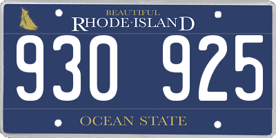 RI license plate 930925